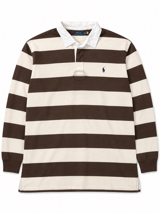 Other - Polo Ralph Lauren 4XB Brown Cream Striped Rugby Shirt Big & Tall